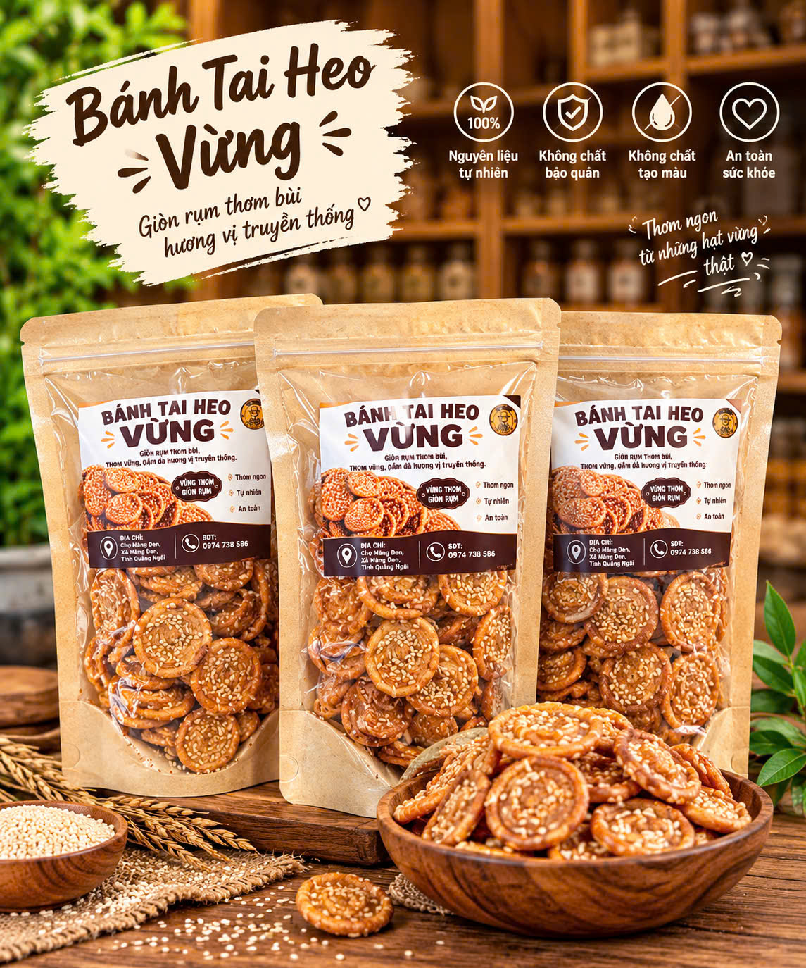 Bánh tai heo vừng Bánh tai heo vừng